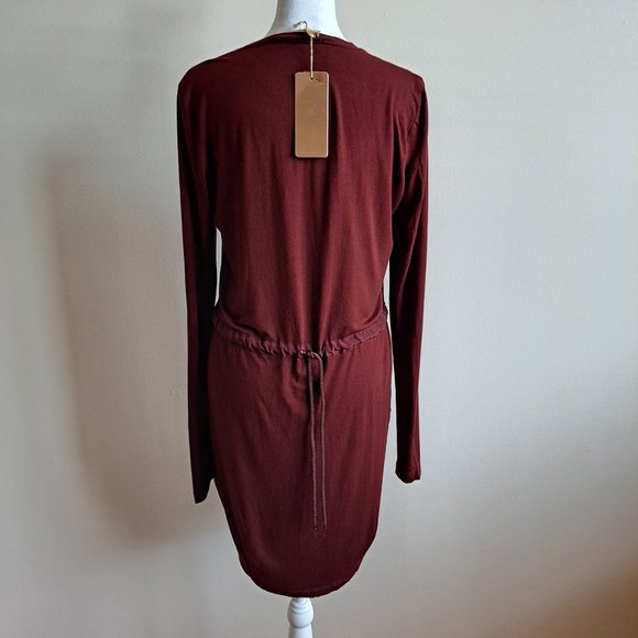 New VDP Women's Italian Brown Tunic Long Sleeves Baggy Dress Size 42 / S - Picture 8 of 14